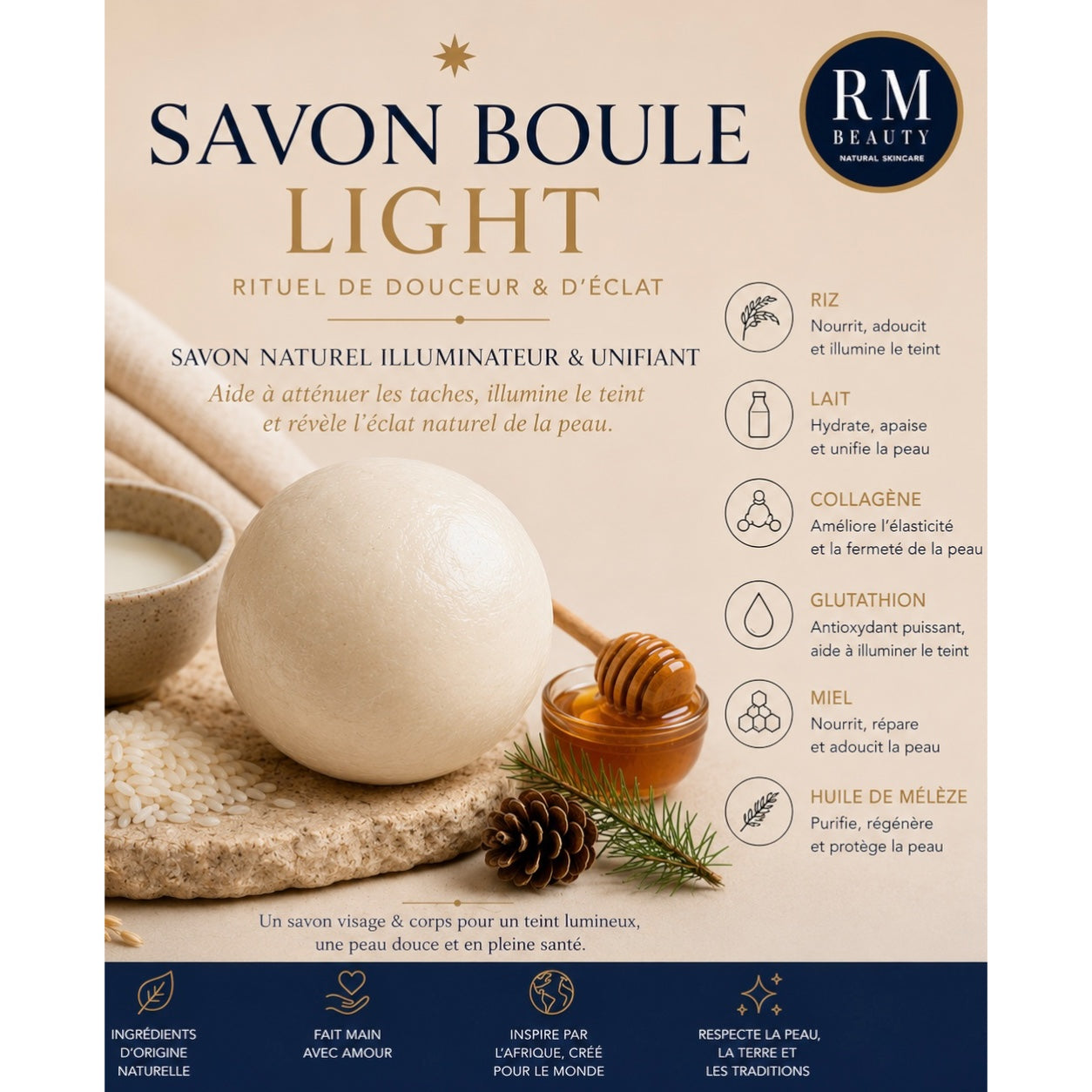 Savon boule Light 50g