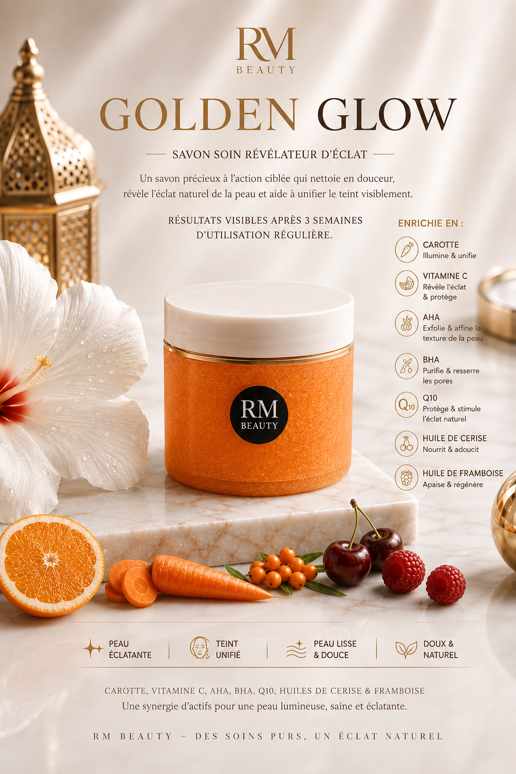 Savon soin Golden Glow 500 g